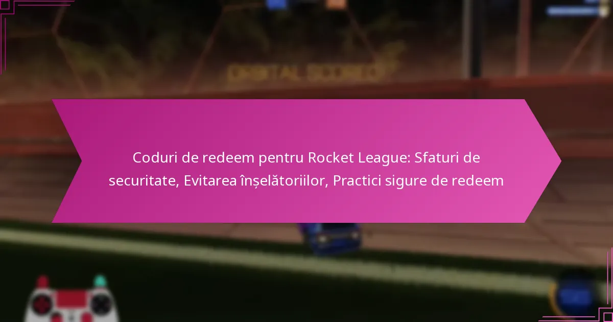 You are currently viewing Coduri de redeem pentru Rocket League: Sfaturi de securitate, Evitarea înșelătoriilor, Practici sigure de redeem